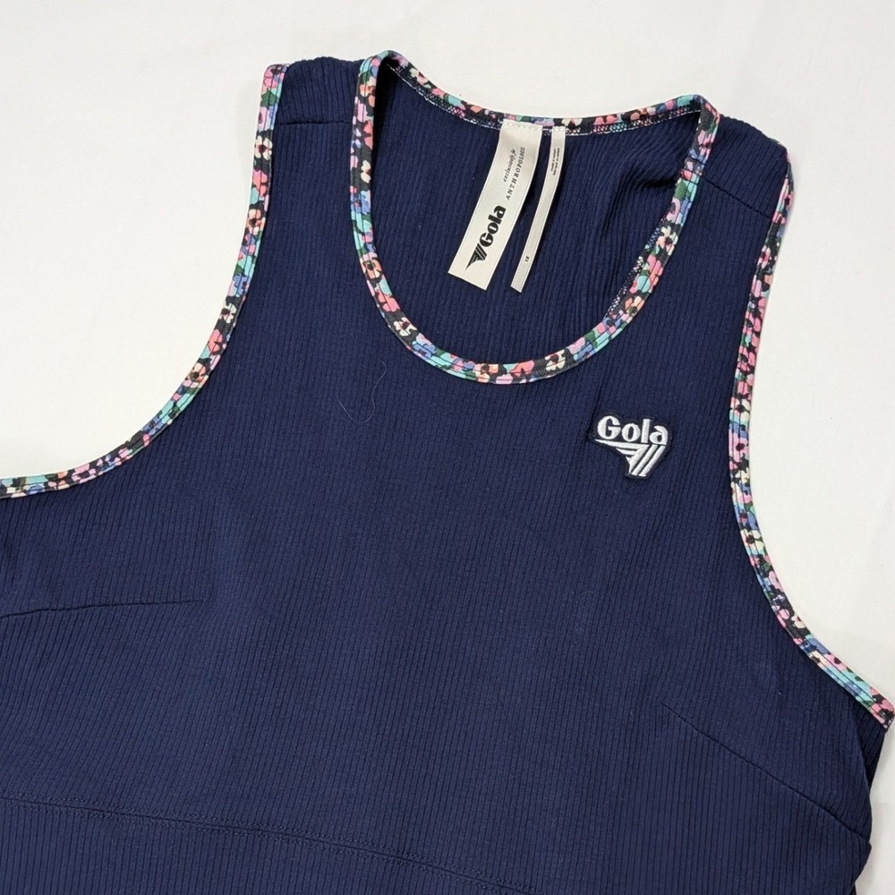 Gola x Anthropologie Sun's Out Mini Dress Women's 1X Navy Floral Tennis Cutout